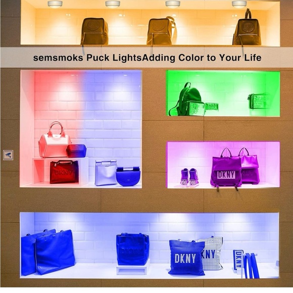 LED Color Changing Puck Lights with Remote - Picture 2 of 4